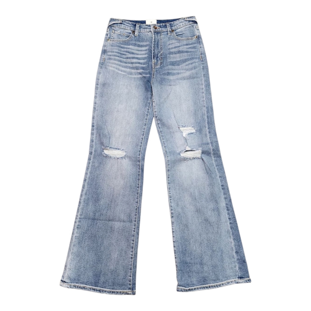 Serra By Joie Rucker Light Wash Wide Leg Jeans with Vintage Distressing
